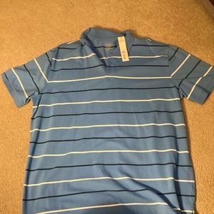 Merona Blue Polo Shirt Classic Striped Design